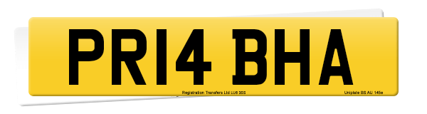 Registration number PR14 BHA